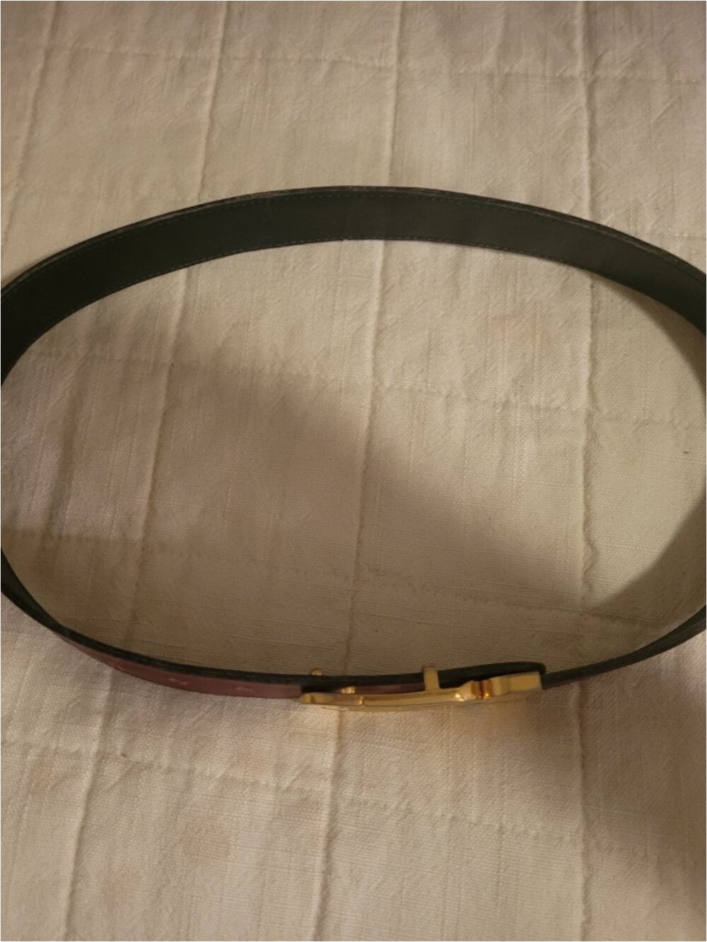 Gucci Brown Leather Belt with Gold Interlocking G Buckle - Picture 2 of 7